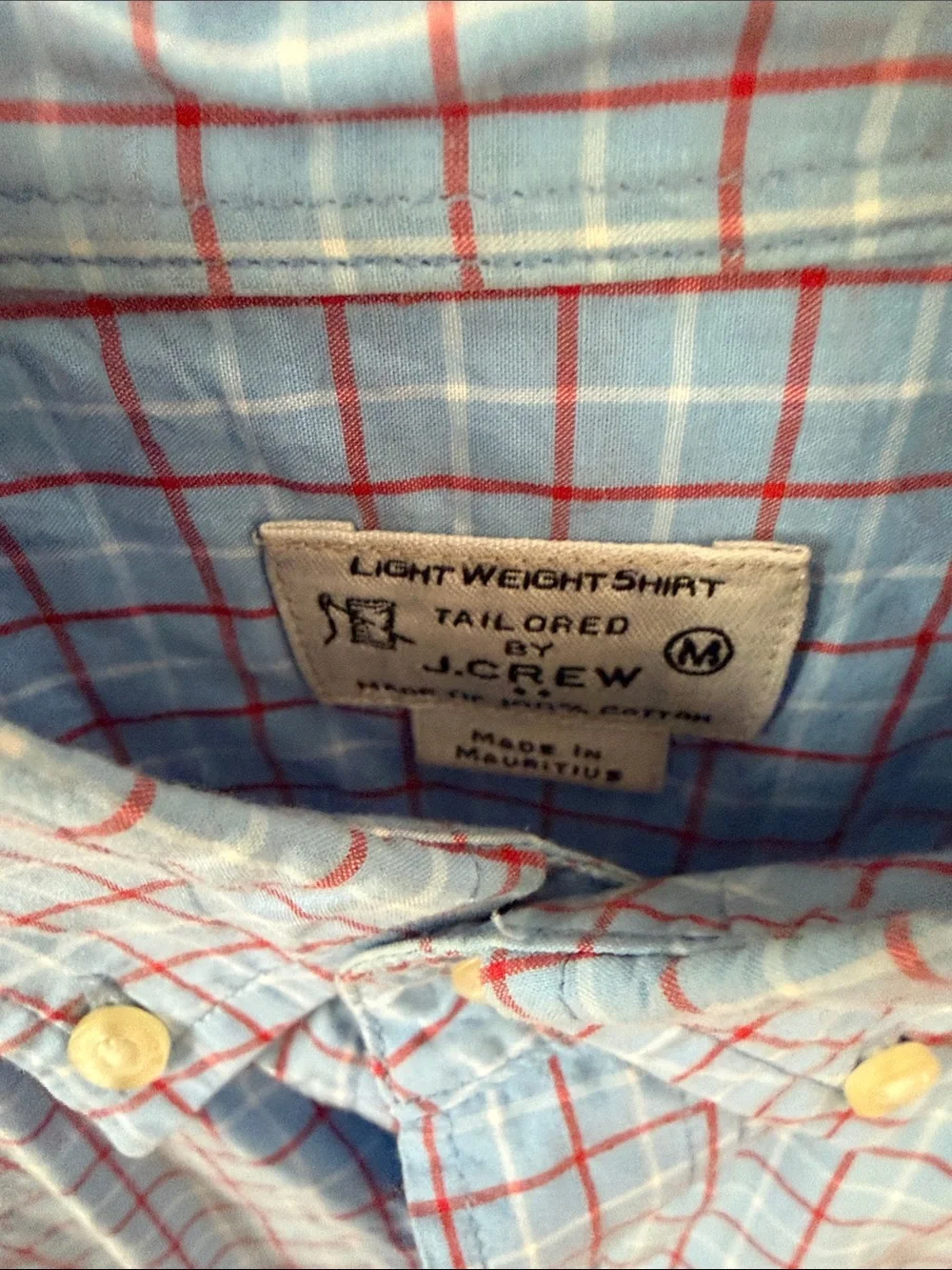 Light Blue Plaid Button-Down Shirt- J Crew